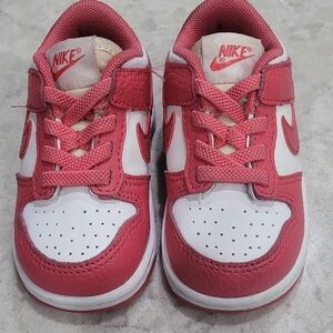 Dc9562-111 Baby NIKE LOW DUNKS PINK AND WHITE SZ 5C